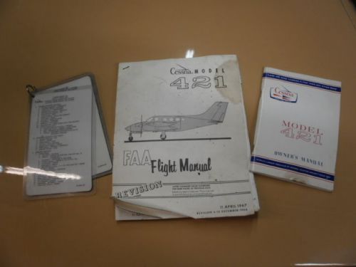 Cessna 421 set owner manual, check list ,flight manual nos