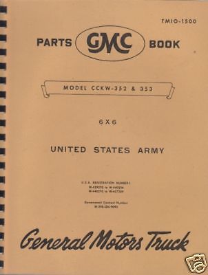 Tm10 1500 ~ cckw parts list ~ gmc manual ~ ww2 &#034;deuce&#034; ~ reprnt