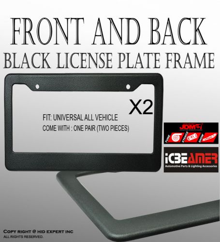 Pia 2 pcs front rear black coollook custom license plate tag frame cover xo#92