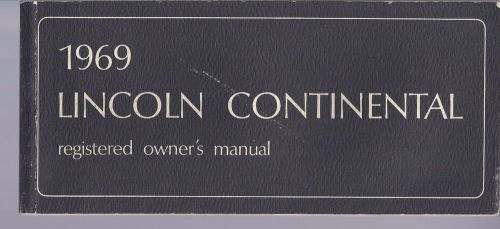 1969 lincoln continental owners manual