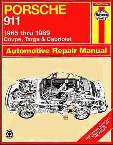  porsche 911 repair shop & service  manual 1965-1989 coupe, targa & cabrriolet