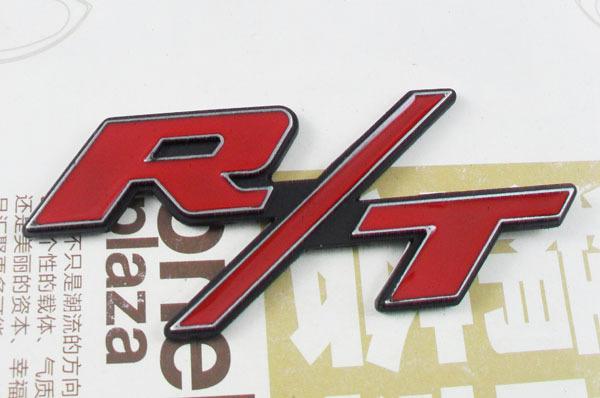 Metal auto car red r/t rt for challenger charger emblem badge sticker 02