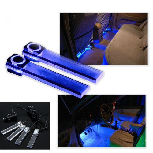 2016 4pcs blue interior atmosphere car floor decor lamp cool led lights