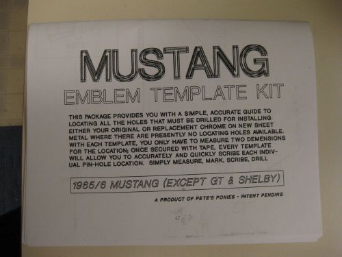 1965 - 1966 ford mustang emblems templates for fenders &amp; hood