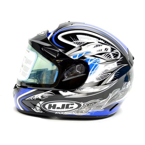 Hjc cl-16e hellion mc2 blue snowmobile helmet electric shield 007-924
