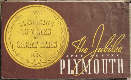 Rare original 1938 plymouth jubilee dealer advertising brochure nice l@@k #394