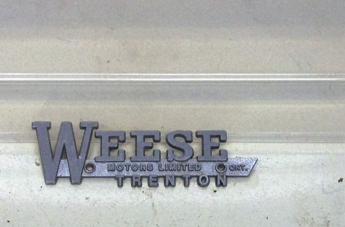 Vintage wesse motors car dealer garage emblem part sign trenton ontario