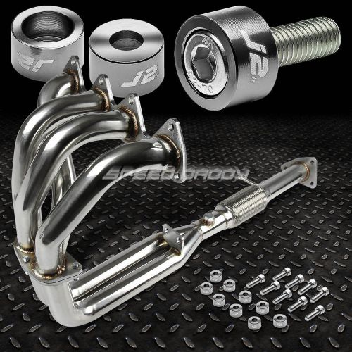 J2 for h22/bb1 stainless exhaust manifold 4-2-1 header+gun metal washer cup bolt