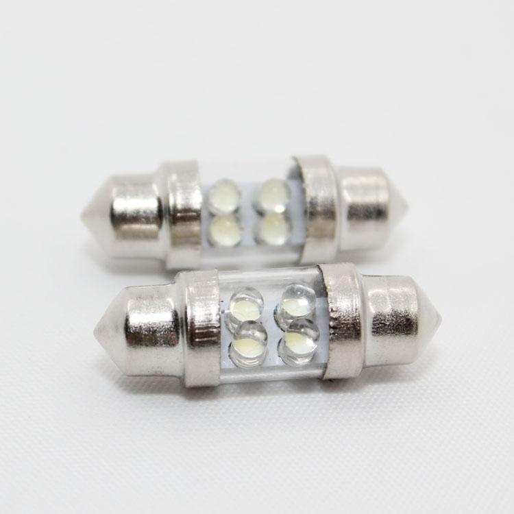 2pcs 1.25" 31mm 4 led white lights bulb festoon dome light de3175 de3021 de3022