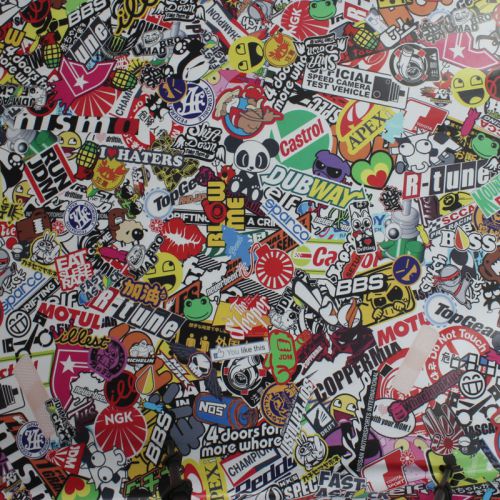 60&#034; x 20&#034; panda jdm cartoon car sticker graffiti bomb wrap sheet decal sticker