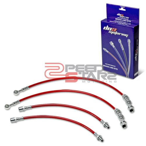 Supra mark iii 3.0 red pvc coat stainless hose brake lines/cable front+rear drum