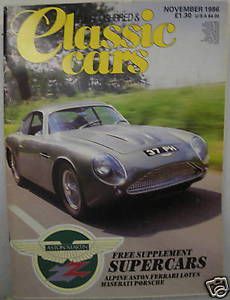 Thoroughbred &amp; classic cars november 1986 aston martin