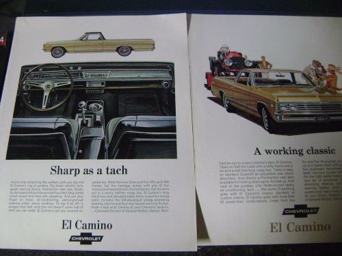 1967 chevrolet el camino  tach and working classic  2 ad/poster