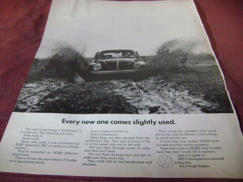 1967 -1972 vw bug  10.25 x13&#034; magazine ad /poster test ride