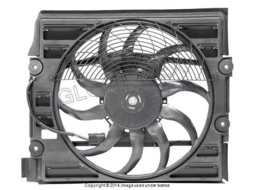 Bmw e38 auxiliary fan assembly w/shroud for a/c condenser genuine +warranty