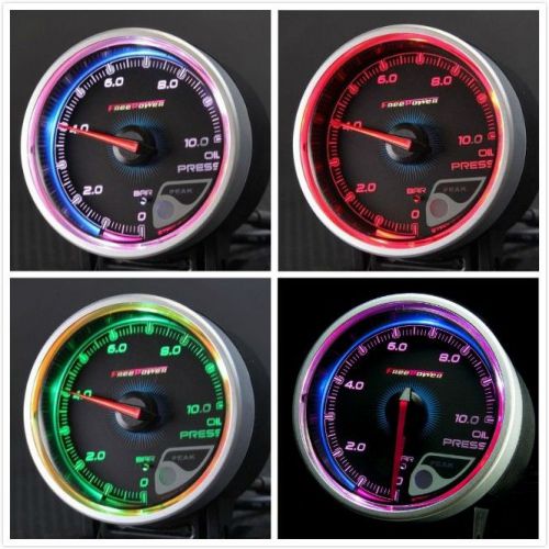 Freepower angel eye racing gauge/meter oil press 60mm bar (black face)