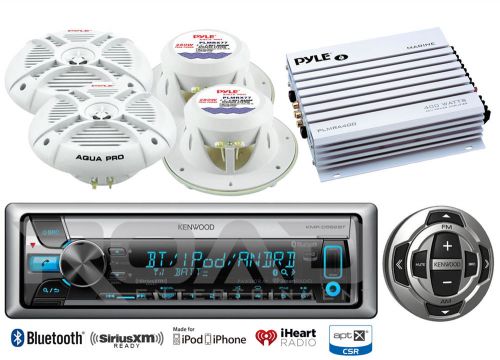 400w marine amplifier,7.7&#034; marine speakers,bluetooth kenwood usb cd radio/remote