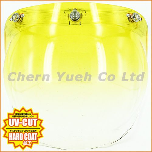 Bubble clip on helmet visor uv yellow gradient tint for biltwell gringo bonanza