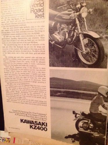 6 pages road test 1974 kawasaki kz400 street bike