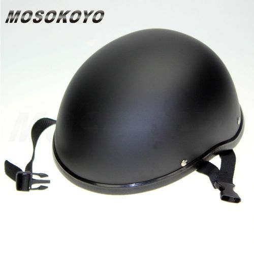 Motorcycle helmet skull cap low profile novelty matte black for harley bobber 1x