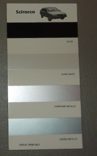 1976 volkswagen scirocco color chip sheet brochure original