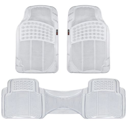 Clear 3 pc rubber floor mats for car suv zero-odor motor trend heavy duty