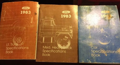 Lot of three 1983 ford lt. med. heavy truck &amp; car specifications books