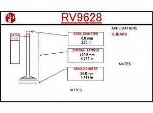 Itm engine components rv9628 intake valve