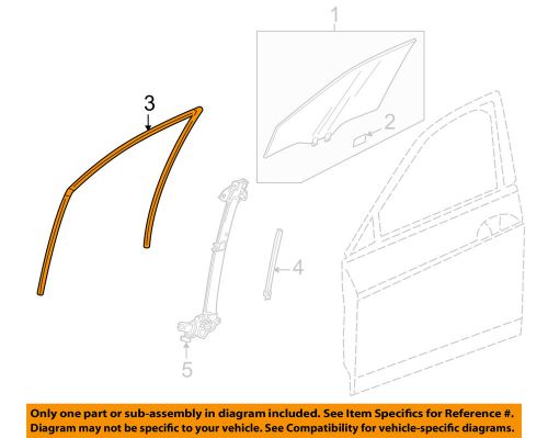 Honda oem 13-14 accord front door-run channel left 72275t2fa01