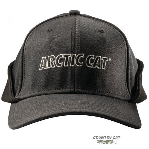 Arctic cat fleece lined earlap fitted cap two postion earflap black 5263-103-104