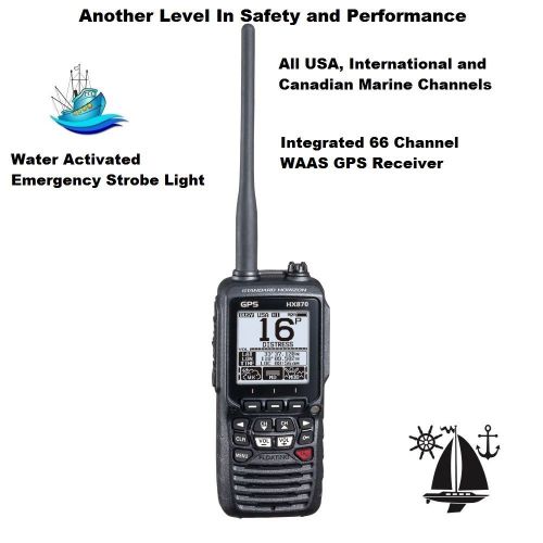 Standard horizon workhorse-hx870 floating handheld vhf radio with integrated gps