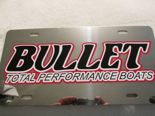 Bullet boat license plate