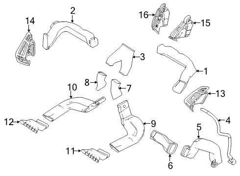 Ford oem dashboard air vent cv6z19893ce image 13