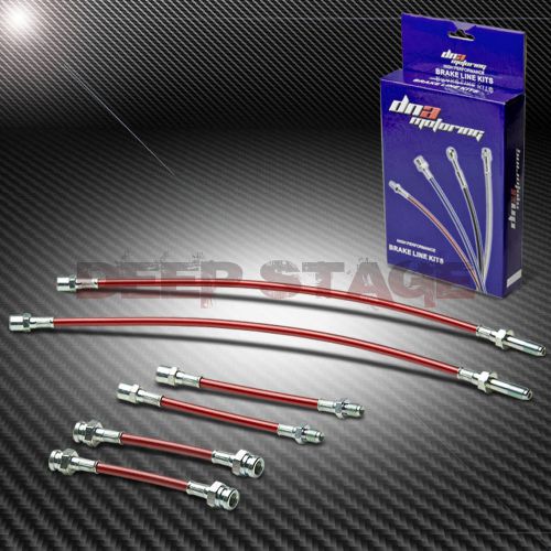 Stainless braided hose racing red brake hose line for 93-98 vw golf/jetta mk3