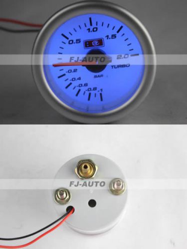 2&#034; 52mm blue led car motorcycle turbo boost gauge bar meter reads -1~2 bar