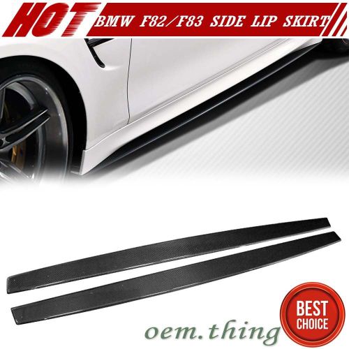 Real carbon performance side skirt add on for bmw 4-series f82 2d f83 m4 2016