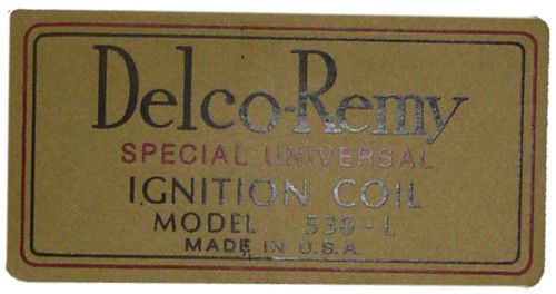 1915 - 1933 buick delco remy coil decal