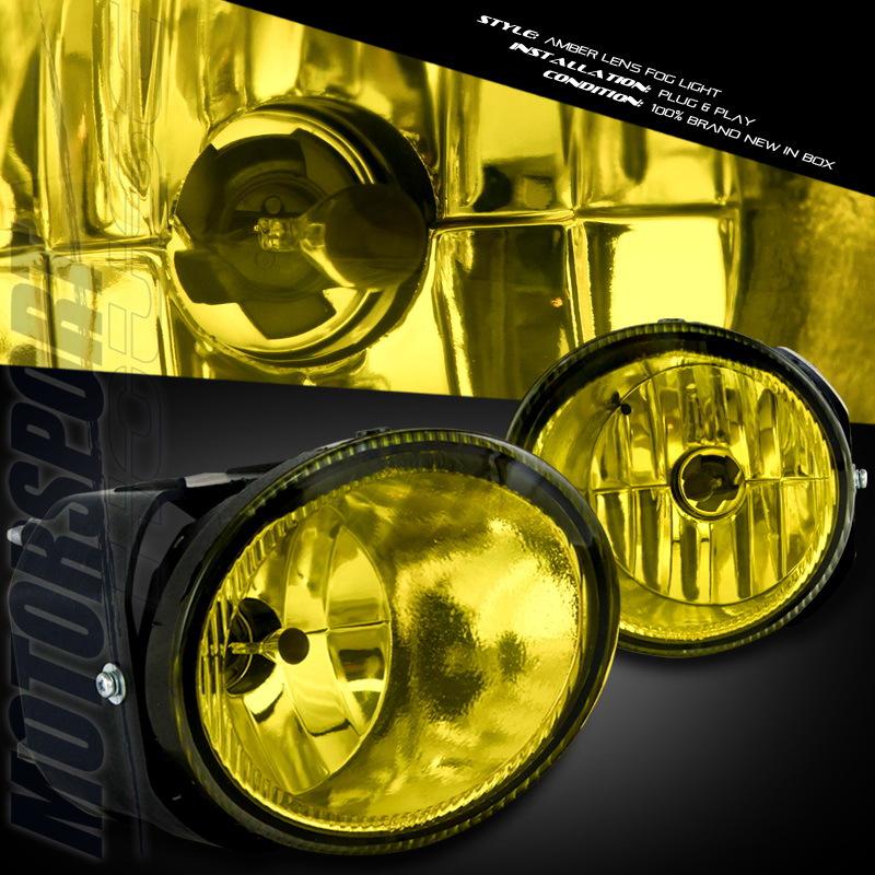 03 04 nissan frontier euro style glass yellow amber lens fog lights lamps xe se