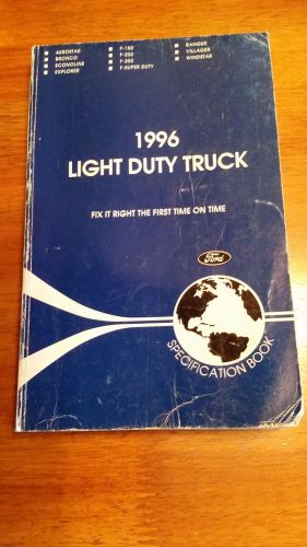 1996 ford truck specification book f150 f250 f350 ranger econoline bronco etc