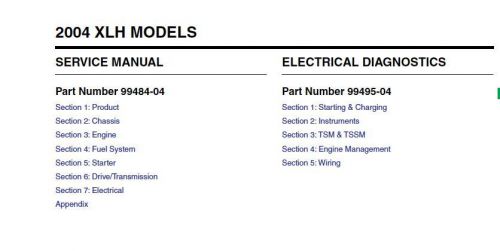 2004 harley davidson xl sportster 883 custom service repair &amp; electrical manual