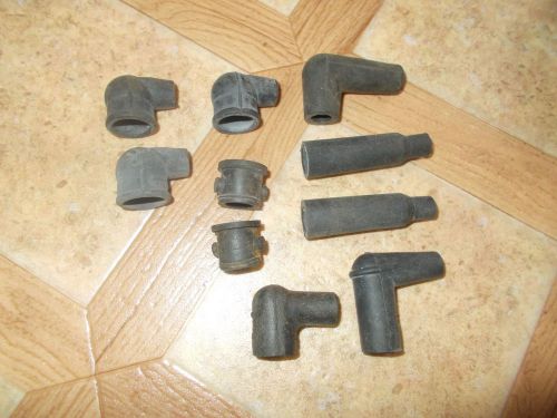 8 lot of vintage outboard spark plug boot protectors &amp; 2 water pump gasket