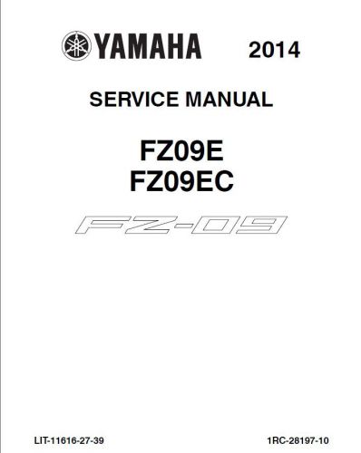 Yamaha mt 09 fz 09 workshop service manual 2013-2016