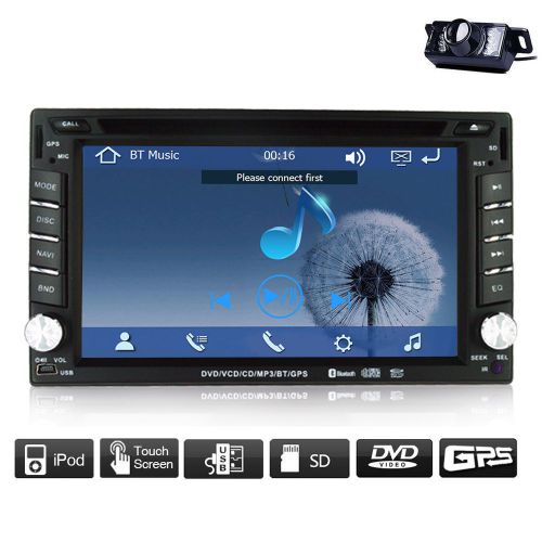Gps navigator camera in dash 2din car stereo dvd mp3 player bluetooth radio ipod