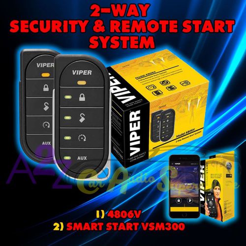 New viper 4806v 2 way car alarm and remote start + vsm300 smart start