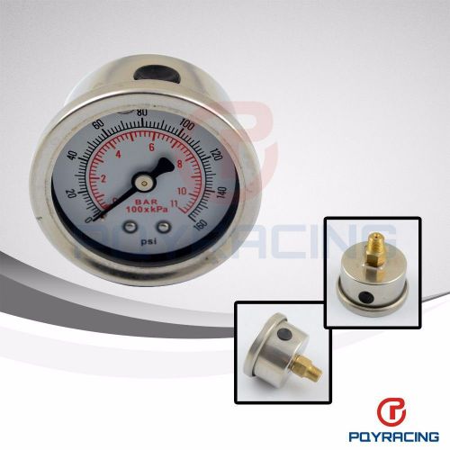 Fuel pressure gauge liquid 0-160 psi oil pressure gauge fuel gauge white face