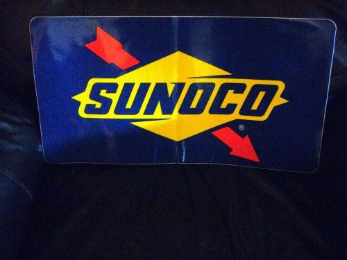 Sunoco extra large logo decal blue back ground gear head racing 17&#034;x 9&#034; ea