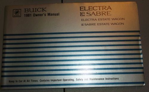 1981 buick electra le sabre estate wagon owners manual original