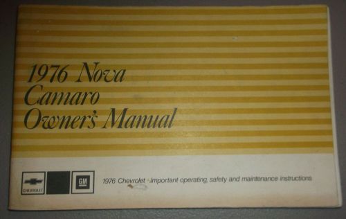 1976 chevrolet  nova camaro owners manual original