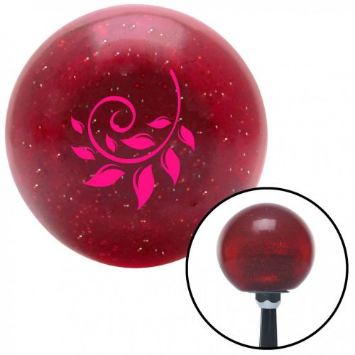 Pink hawaiian leaf #1 red metal flake shift knob with 16mm x 1.5 insert auto