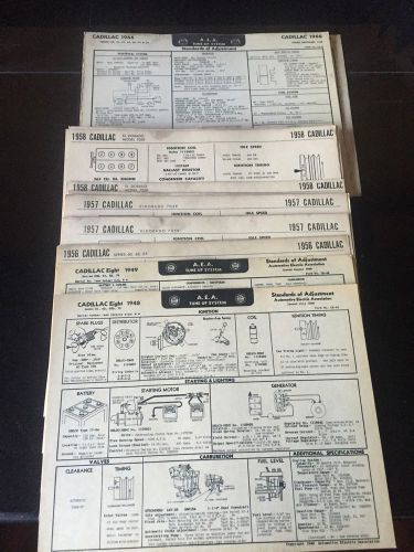 Vintage cadillac and corvair technical data cards